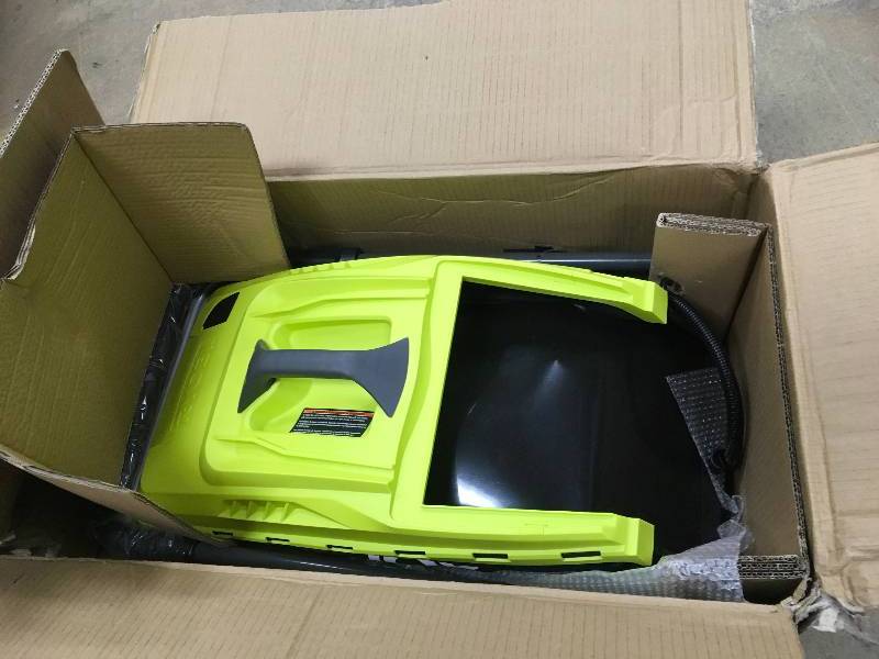 lot 49 image: RYOBI 16 in. 13 Amp Corded Electric Walk Behind Push Mower in working conditions