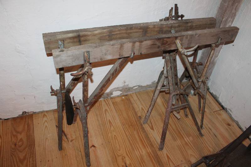 lot 353 image: Antique saw horses.