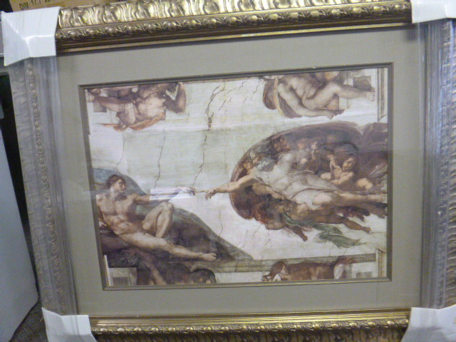 NEW Framed Print of Michelangelos The Creation of Man