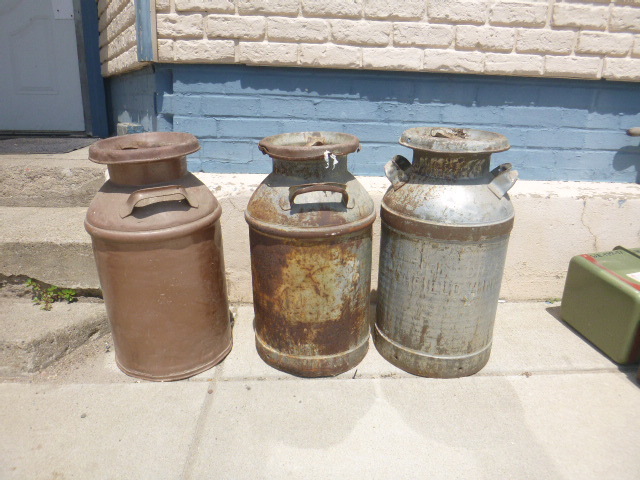 3 Vintage Milk Cans