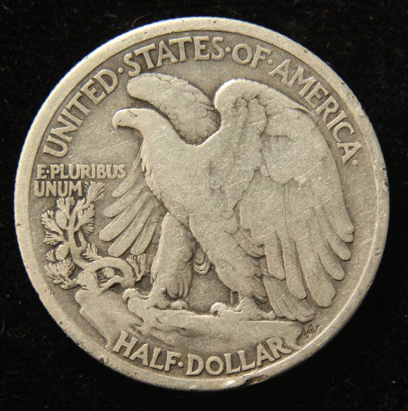 lot 01 image: 1917-S OBVERSE MINT MARK WALKING LIBERTY HALF DOLLAR