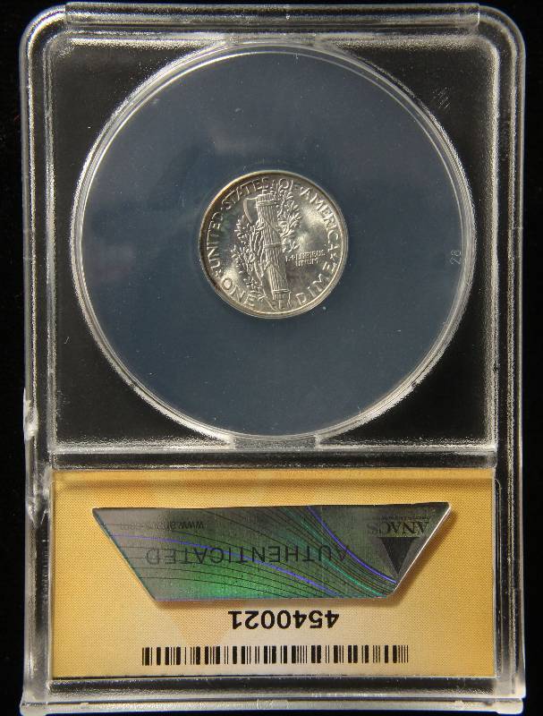 lot 03 image: 1934 US MERCURY DIME MS65 ANACS