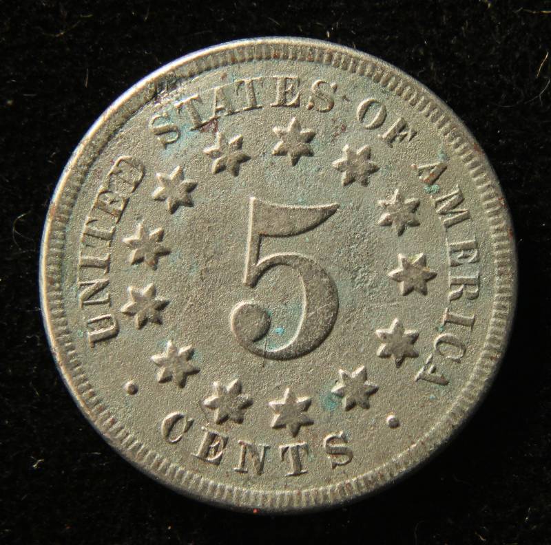 lot 05 image: 1869 US SHIELD NICKEL FINE DETAILS POROUS