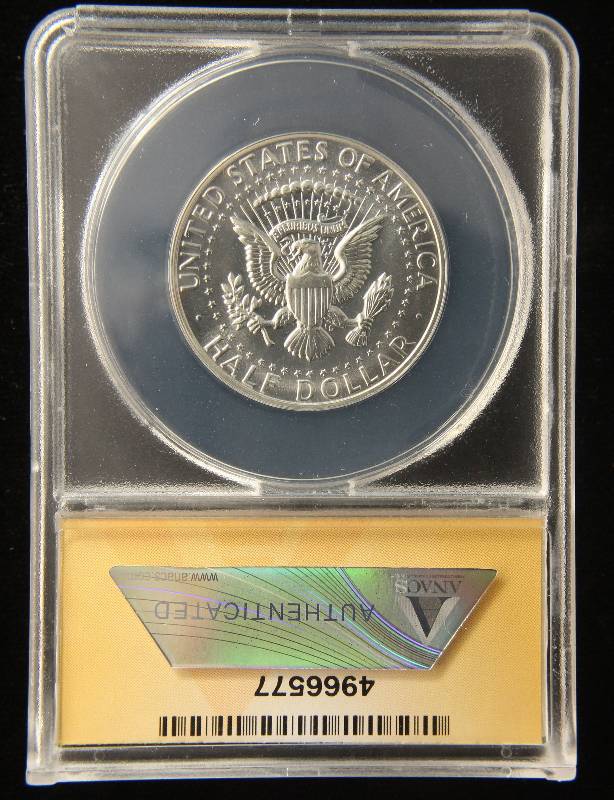 lot 11 image: 1964 PROOF KENNEDY SILVER HALF DOLLAR PF66 ANACS