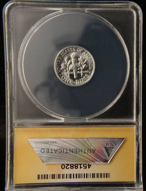 lot 56 image: 1964 PROOF ROOSEVELT SILVER DIME PF66 ANACS