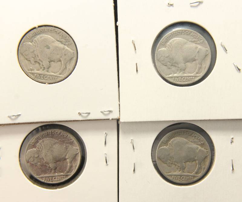 lot 57 image: 4 US BUFFALO NICKELS