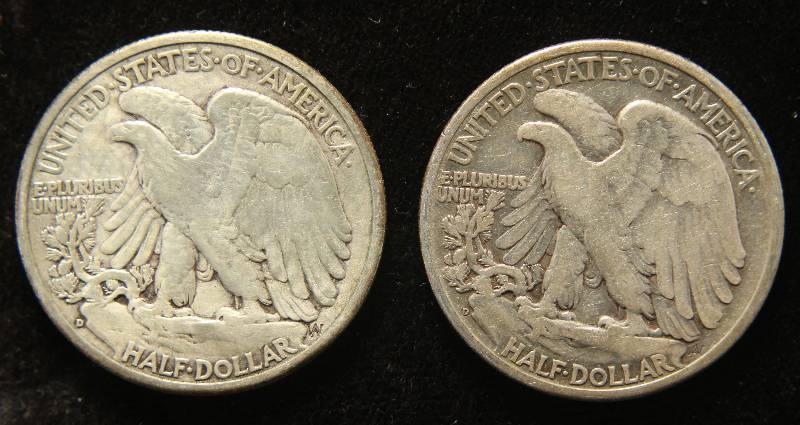 lot 58 image: 2 WALKING LIBERTY HALF DOLLARS 1943-D & 1944-D