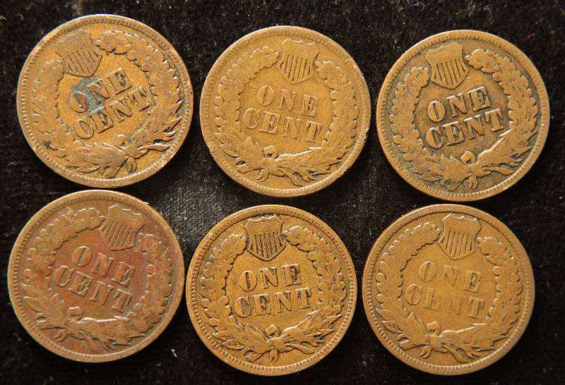 lot 78 image: 6 INDIAN HEAD CENTS AS PICTURED