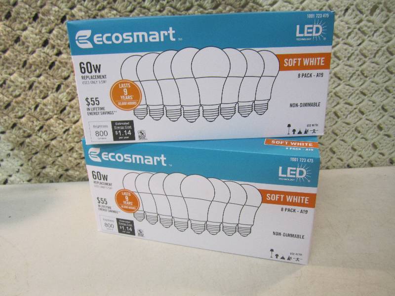 lot 17 image: 2 - 8 Pack Boxes of LED Light Bulbs...