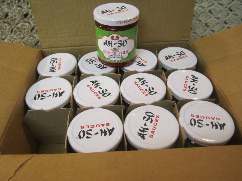 lot 23 image: Case of 12 Jars of Ah-So Sauce (Chi...