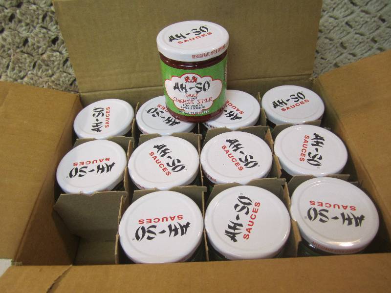 lot 24 image: Case of 12 Jars of Ah-So Sauce (Chi...