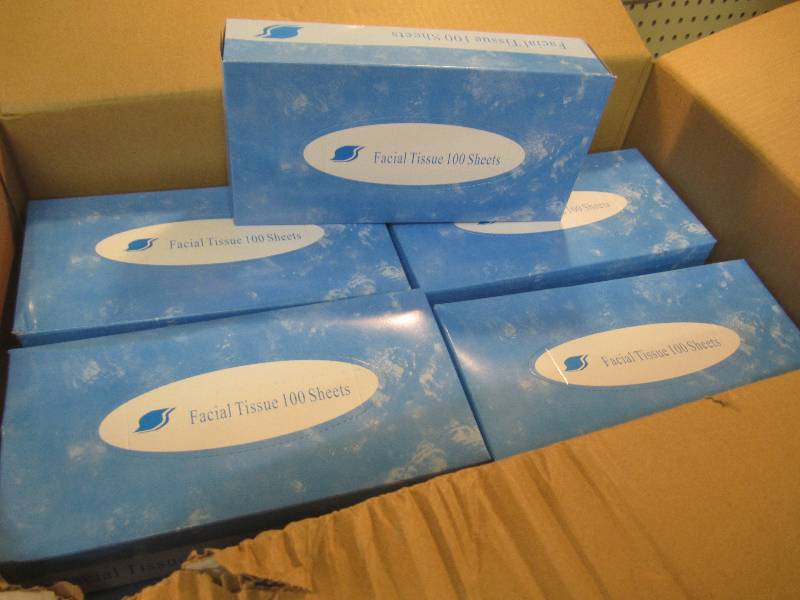 lot 60 image: Case with 25 Boxes of Facial Tissue...