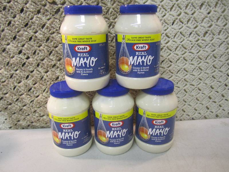 lot 102 image: 5 Jars of Kraft Real Mayo Best by M...