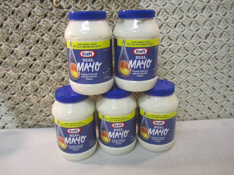 lot 103 image: 5 Jars of Kraft Real Mayo Best by M...