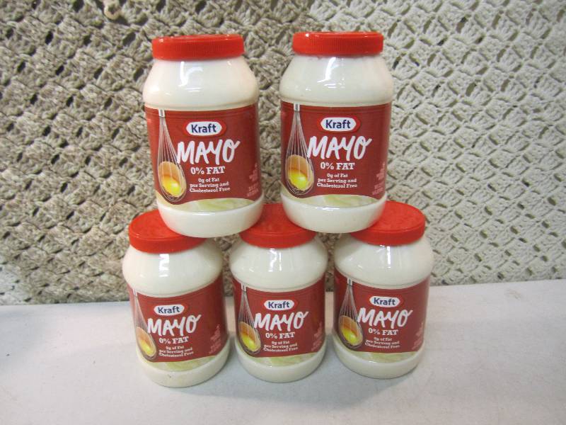 lot 104 image: 5 Jars of Kraft 0% Fat Mayo Best by...