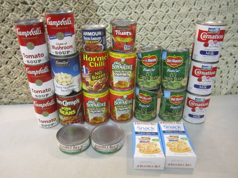 lot 135 image: Mixed Lot of Can Goods Best by date...