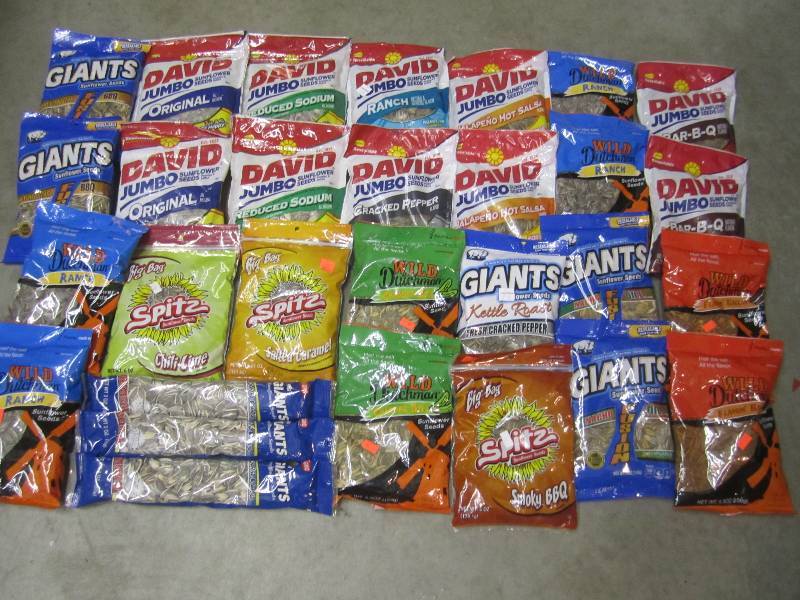 lot 142 image: Large Lot of Misc Flavored Sunflowe...