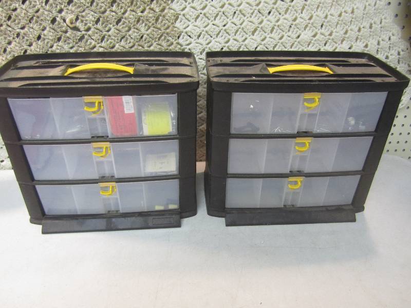 lot 178 image: 2 Double Sided Portable Storage Bin...