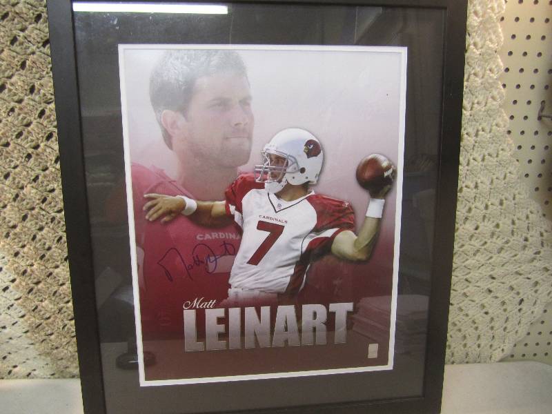 lot 183 image: Signed Matt Leinart Framed PosterP...