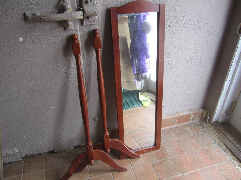 lot 205 image: Mirror with Stand Mirror is 14 x 4...