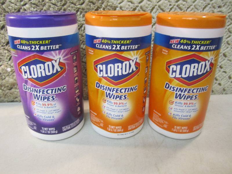 lot 208 image: 3 Clorox Disinfecting Wipes  F-2...