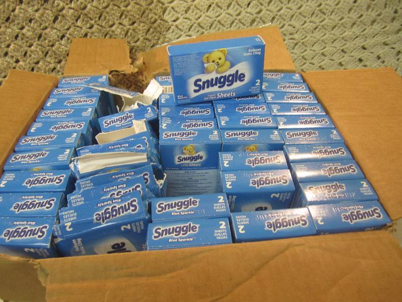 lot 217 image: Case with 88 Boxes of Snuggle Fabri...