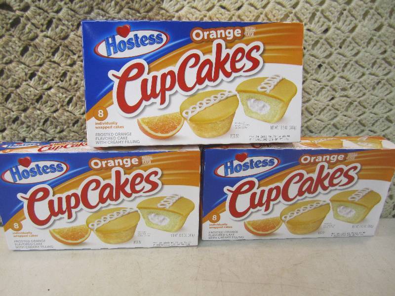 lot 249 image: 3 Boxes of Hostess Orange Cup Cakes...