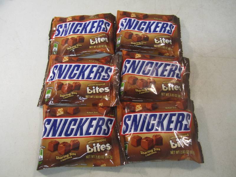 lot 272 image: 6 Bags of Snickers Bites Best by De...