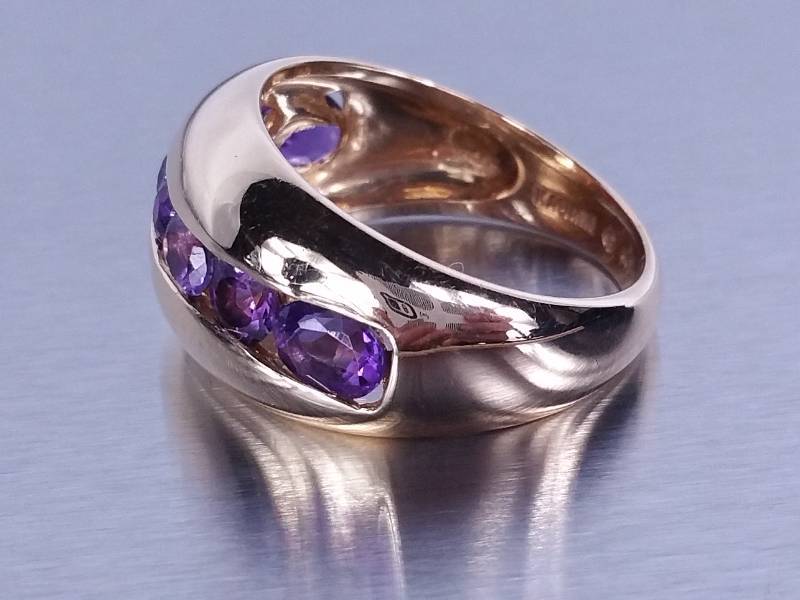 lot 37 image: Custom Amethyst Designer Ring 14k