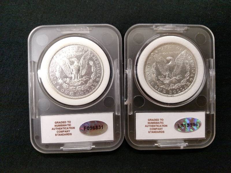 1879 O & 1880 NAC MS66 Morgan Silve...