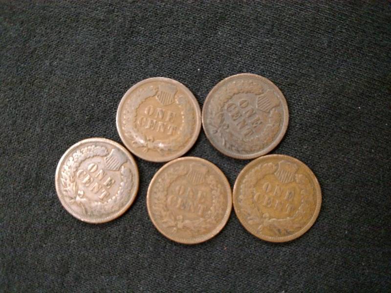 1894, 1900, 06, 06, & 07 Indian Hea...
