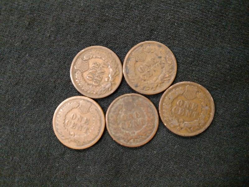 1888, 95, 1905, 06, & 07 Indian Hea...