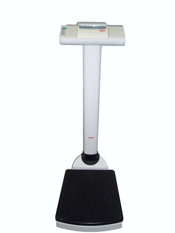 lot 3 image: Retails New $500 Seca 550lb High Capacity Doctors Medical Clinic Digital Column Scale - Battery Operated - Great Working Condition