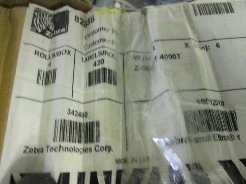 lot 93 image: lot of 4 zebra labels 4x6inch...