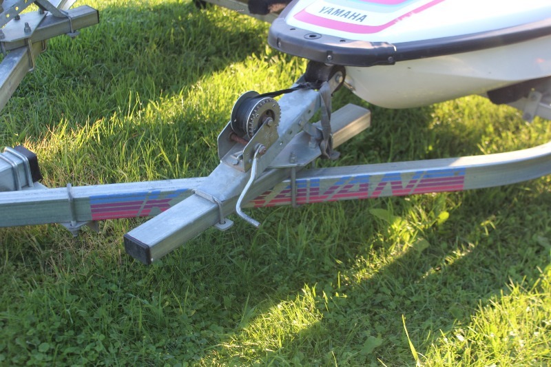 lot 2607 image: Pair of Yamaha Jet Skis w Karavana Trailer