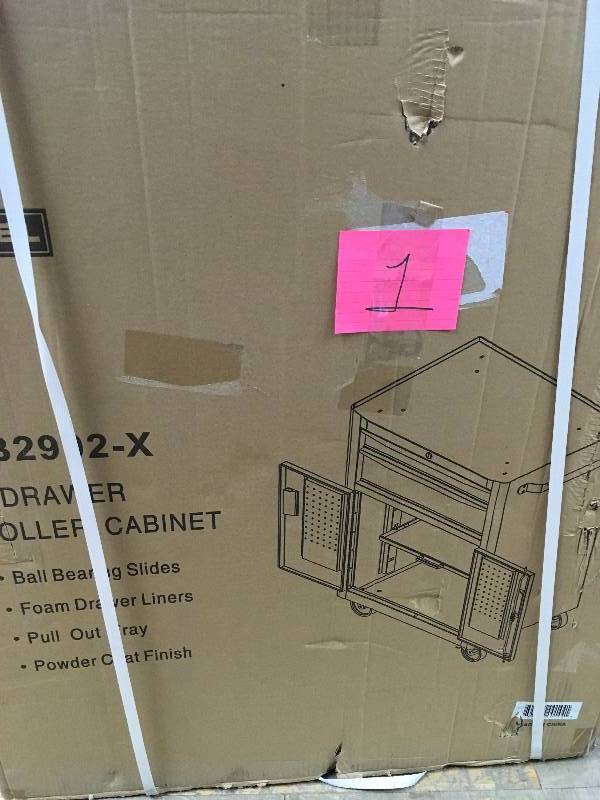 lot 1 image: Excel Steel Roller Cabinet, Blue, 25.8 in. W x 17.8 in. D x 37.2 in. H