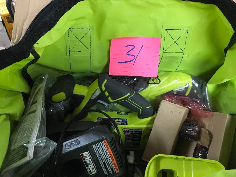 lot 31 image: Ryobi 18-Volt ONE Lithium-Ion Cordless Super Combo Kit (4-Piece)