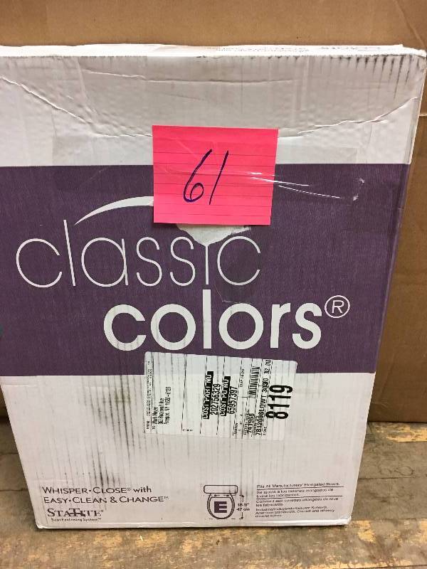 lot 61 image: Bemis Clasic Colors Slow Close STA-TITE Elongated Closed Front Toilet Seat in Dusty Rose
