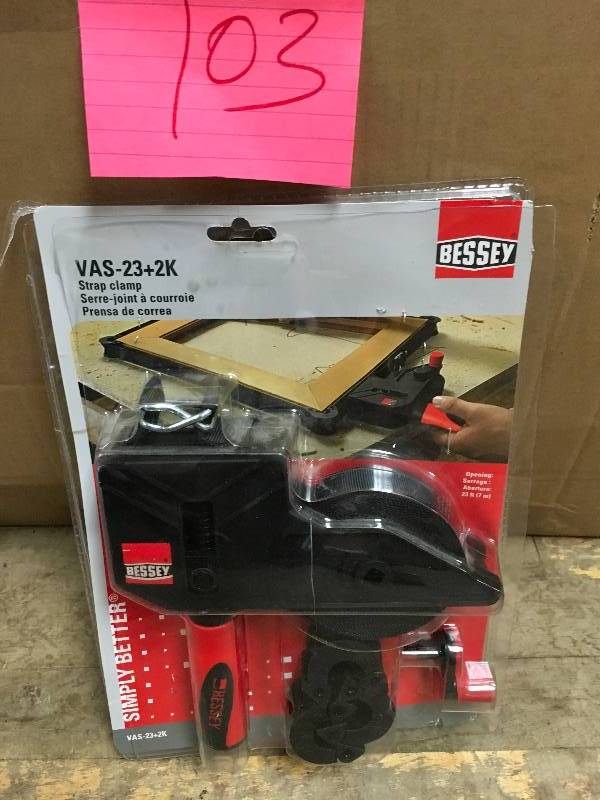 lot 103 image: Bessey 23 ft. Variable Angle Strap Clamp