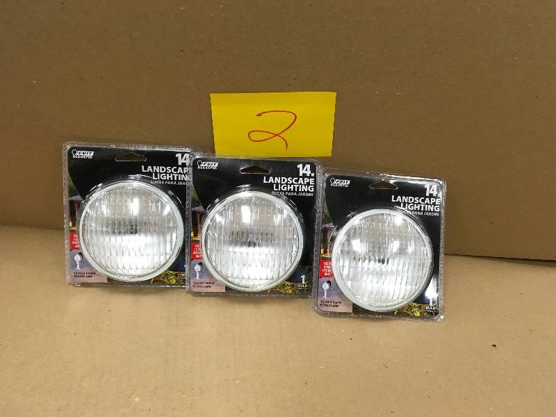 lot 2 image: FEIT ELECTRIC LOT OF( 3) pcs of  14-Watt Warm White (3000K) PAR36 Terminal and Spade Dimmable Halogen Flood Landscape Garden Light Bulb