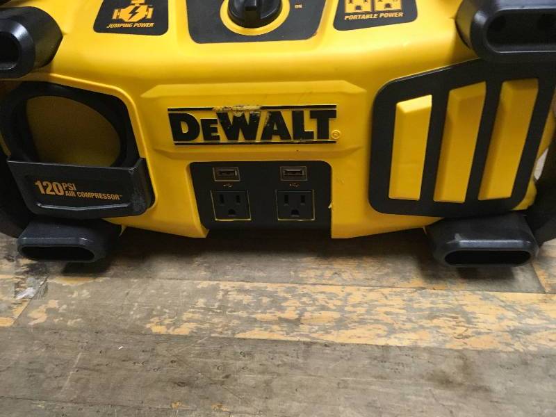lot 93 image: DEWALT 2800 Peak Amp Jump Starter 1000-Watt Power Inverter with Digital Compressor