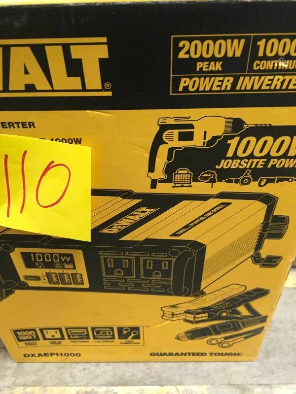 lot 110 image: DEWALT 1000-Watt Power Inverter