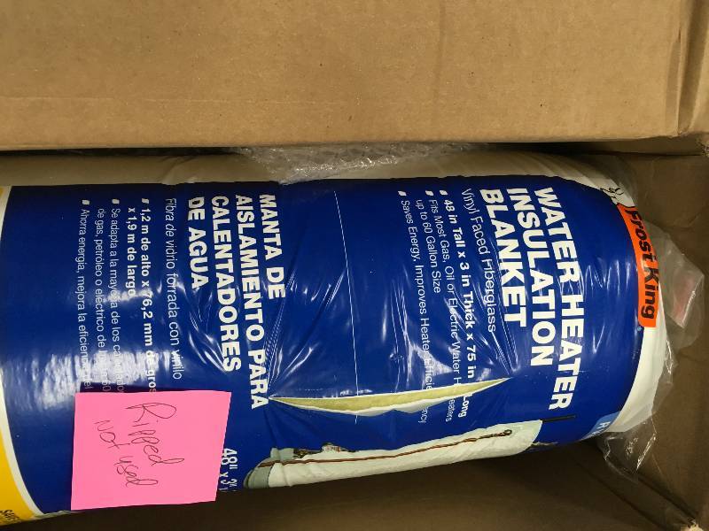 lot 18 image: Fiberglass Water Heater Insulation Blanket  Plastic Ripped Not Used