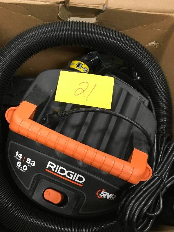 lot 21 image: RIDGID 14 Gal. 6.0-Peak HP Wet Dry Vac