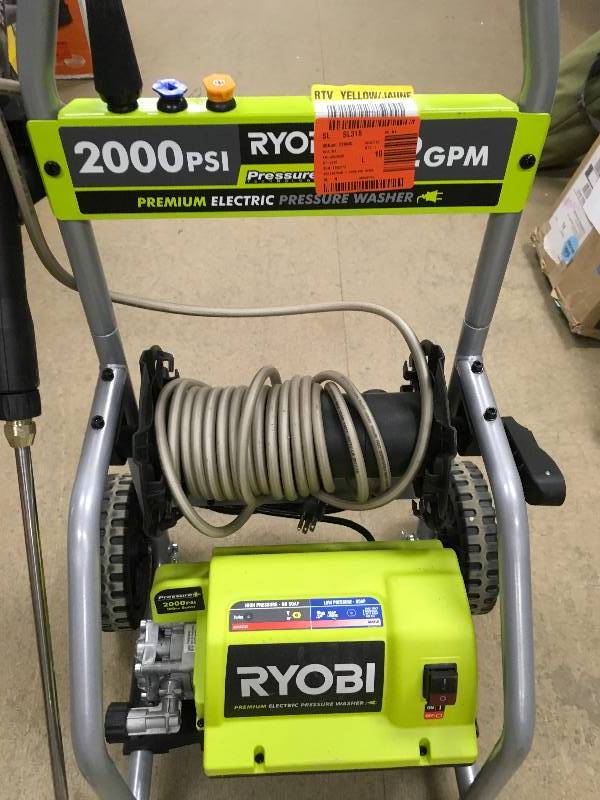 lot 24 image: Ryobi 2,000 psi 1.2 GPM Electric Pressure Washer