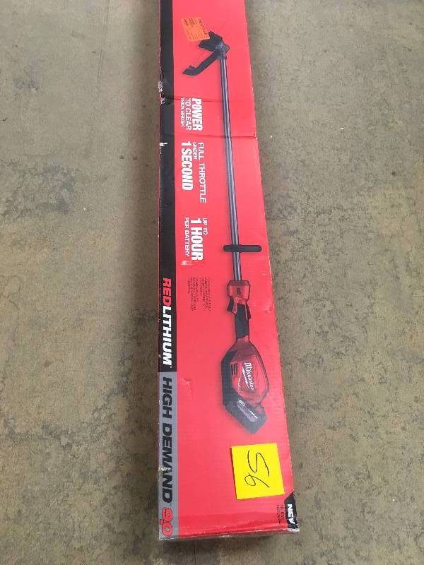 lot 56 image: MILWAUKEE M18 FUEL 18-Volt Lithium-ion Brushless Cordless String Trimmer Kit with 9.0Ah Battery and Rapid Charger