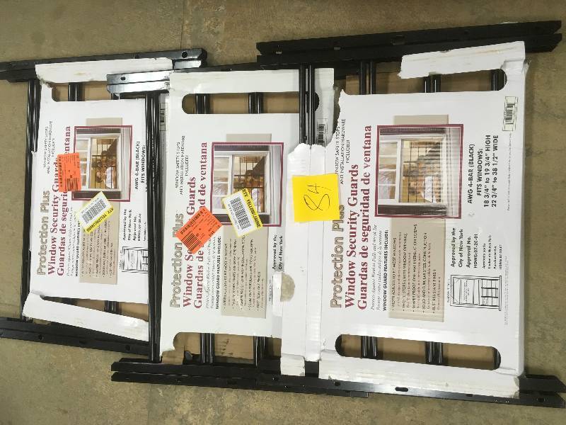 lot 84 image: GRISHAM SECURITY PROTECTION PLUS Awg 4-Bar Window Guard in Black  LOT OF 3