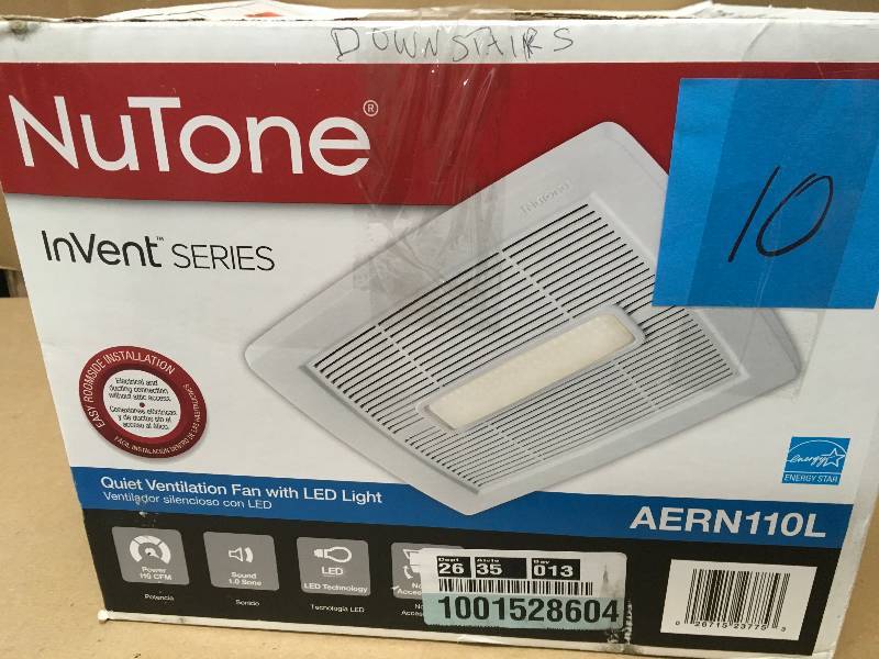 NUTONE InVent Series 110 CFM Ceiling Exhaust Bath Fan with Light, ENERGY STAR