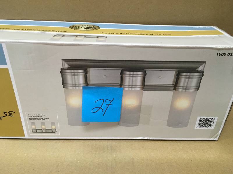 Hampton Bay 3-Light Brushed Nickel Wall Vanity Fixture