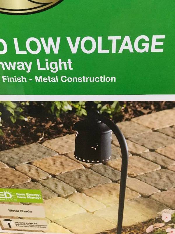 Hampton Bay Low-Voltage Black Outdoor Integrated LED Landscape Path Light with Shade Details Lot 2 Pack